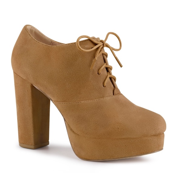 Platform Chunky Heel Lace Up Booties - Picture 1 of 4